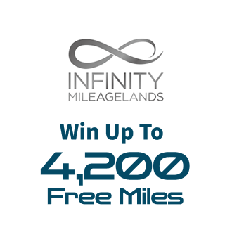 Infinity MileageLands Win Up To 4,200 Free Miles